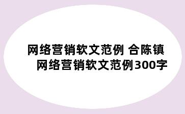 网络营销软文范例 合陈镇网络营销软文范例300字